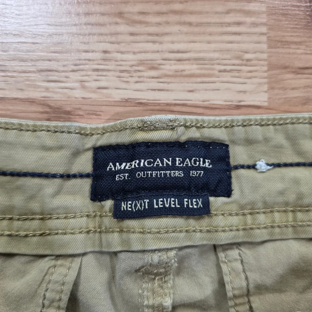 American Eagle Cargo Shorts Mens 32 Classic Next Level Flex Khaki Tan Y2k
